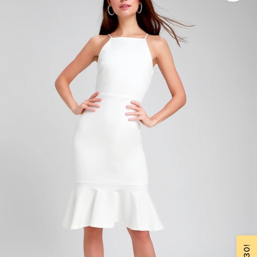 Lulus This Could Be Love White Bodycon Midi Dress